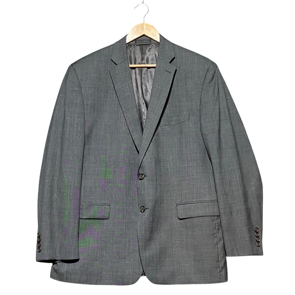 Lauren Ralph Lauren Mens Gray 100% Wool 2 Button Suit Jacket Blazer 44R